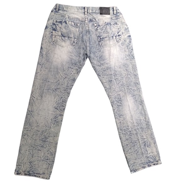 Road Narrows Men's Jeans Ripped Distressed Light Blue Straight Leg Size 40 - Picture 2 of 7